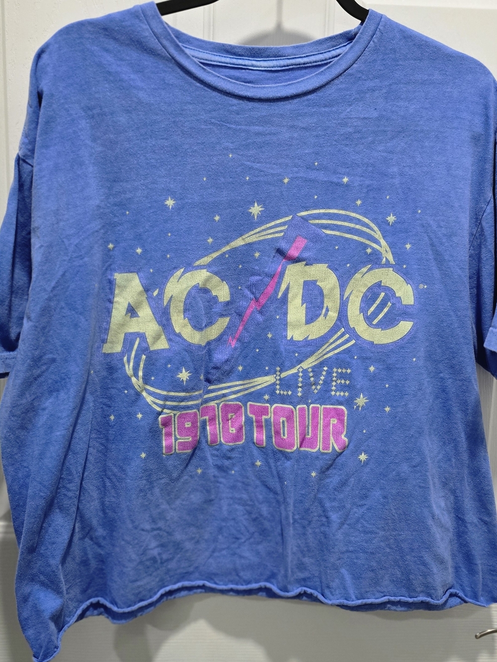 AC/DC Blue Kids 1978 Tour Graphic Tee with Pink Accents
